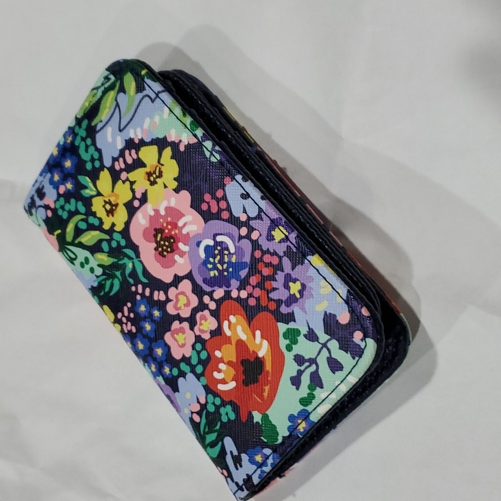 Julia Buxton RFID protection blue purple pink spring‎ florals card case wallet